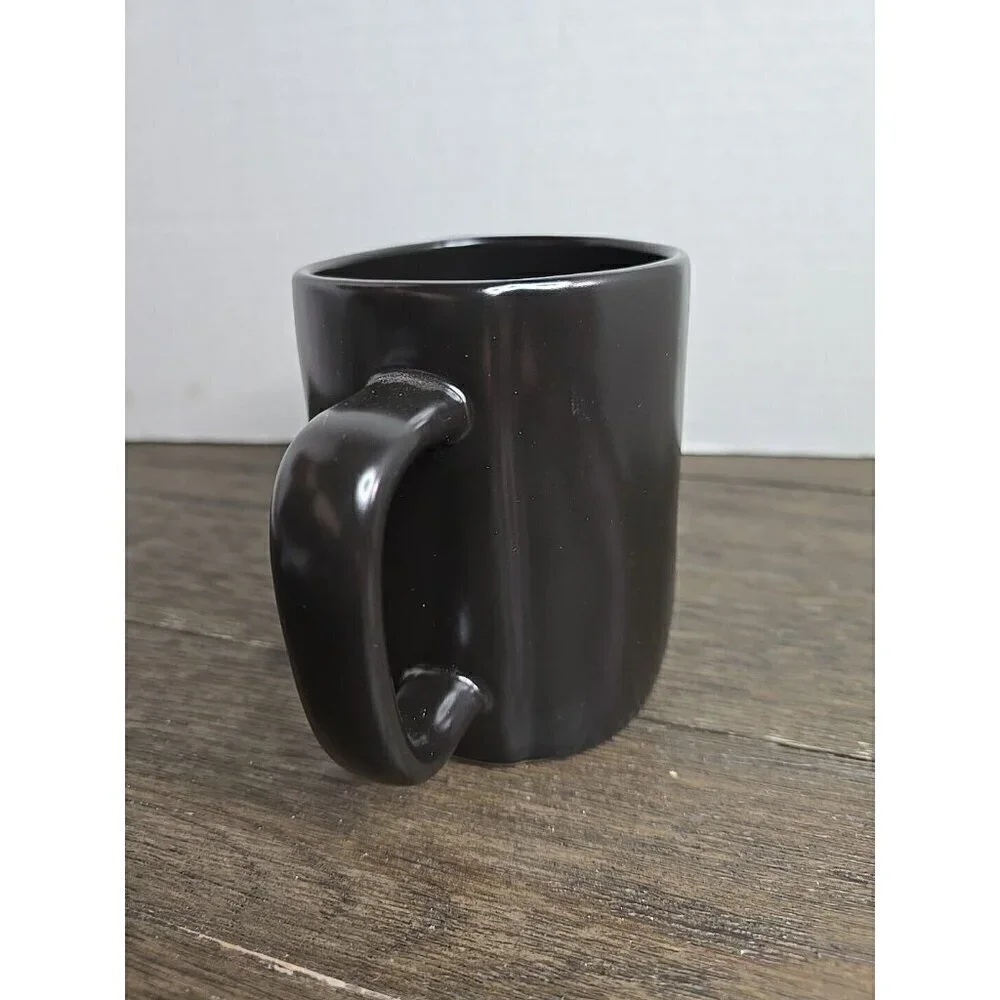 NWT Rae Dunn Artisan Hello Sunshine Black Ceramic Coffee Mug White Lettering
